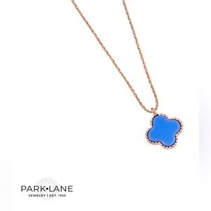 NEW Park Lane Jewelry LANA Icon Necklace Periwinkle Rose Gold Quatrefoil Clover